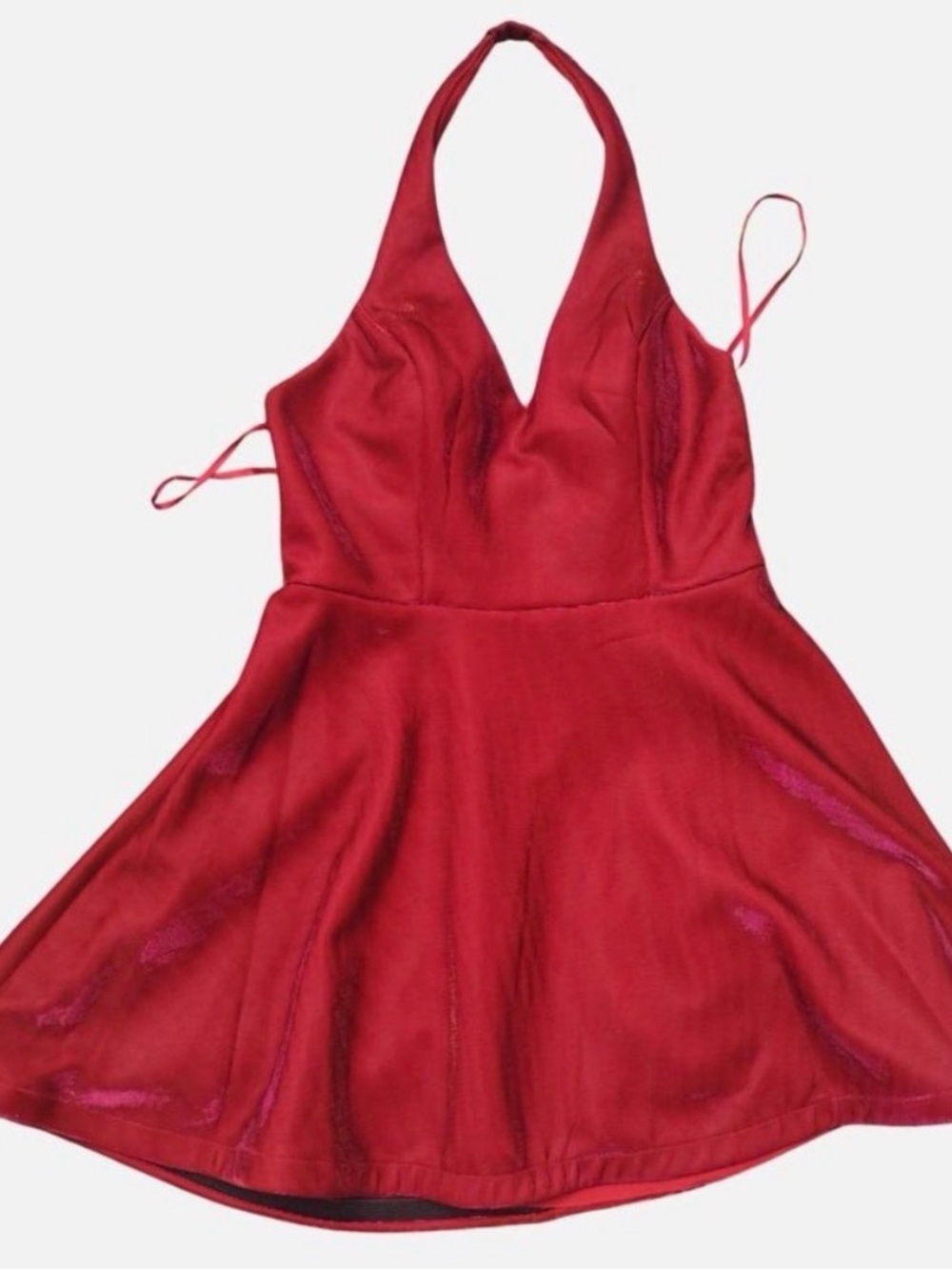Size 15 Red halter dress party classic party glam cocktail shimmer
